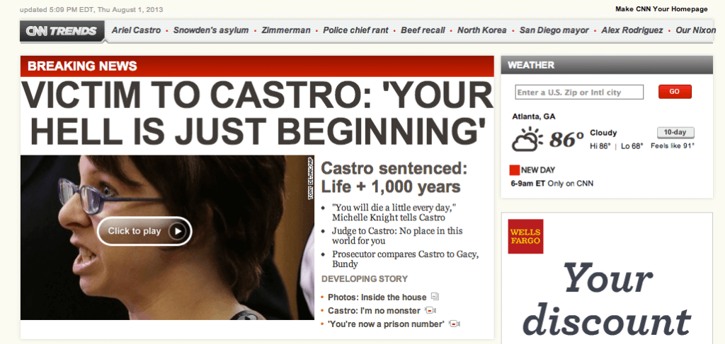 CNN Article: Castro Sentencing